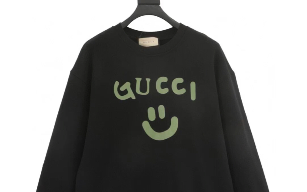 盘点一比一gucci/古驰涂鸦笑脸标识圆领卫衣