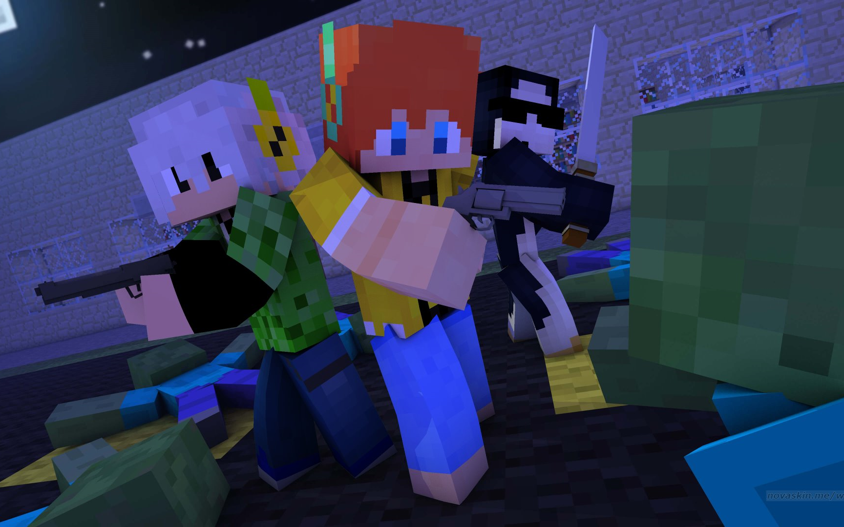 肥皂我的世界丧尸围城小游戏四傻打僵尸minecraft服务器小游戏