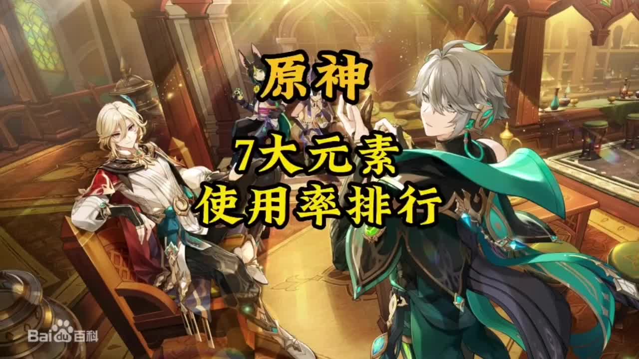 原神七大元素最新使用率排名#原神 #原神創作者激勵計劃 #遊戲凡星