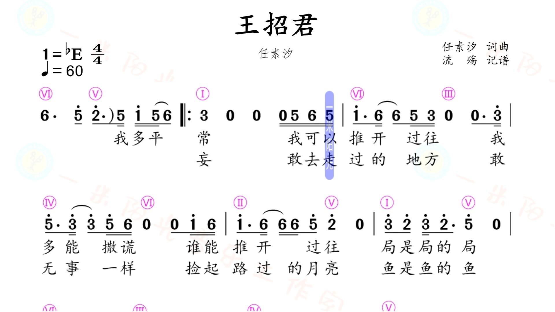 王招君——(有旋律)动态简谱哔哩哔哩bilibili