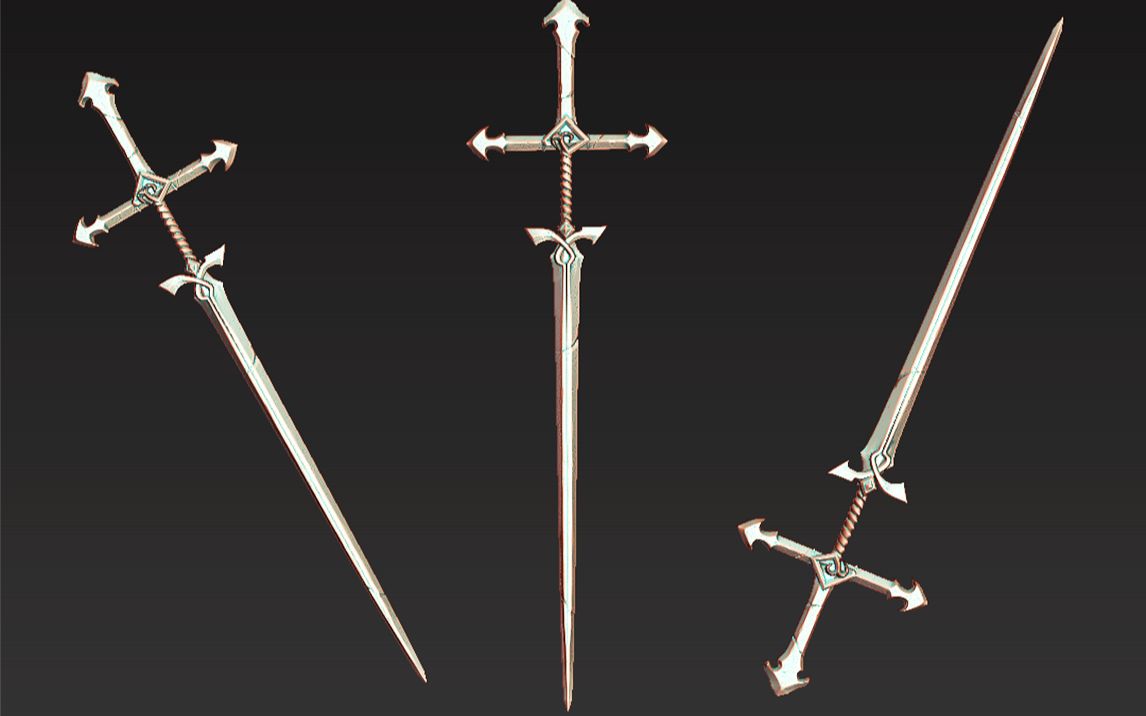 英雄联盟破败王剑武器建模3dmax游戏武器模型教程三连拿走