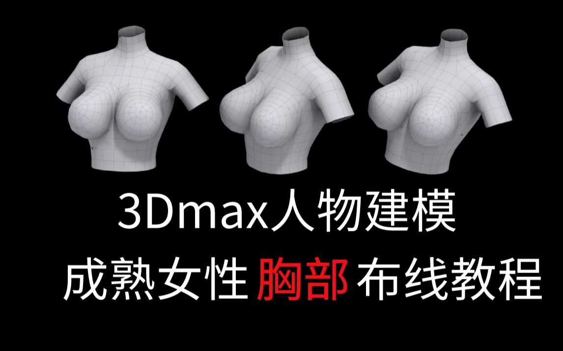 3Dmax【女性胸部布线】纯干货!管学管会管舒服!满足十亿少男的追求!哔哩哔哩bilibili