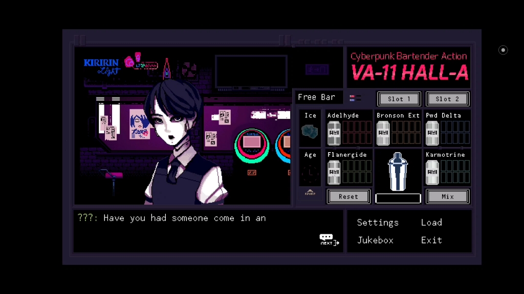 va-11 hall-a 賽博朋克酒保行動 day1