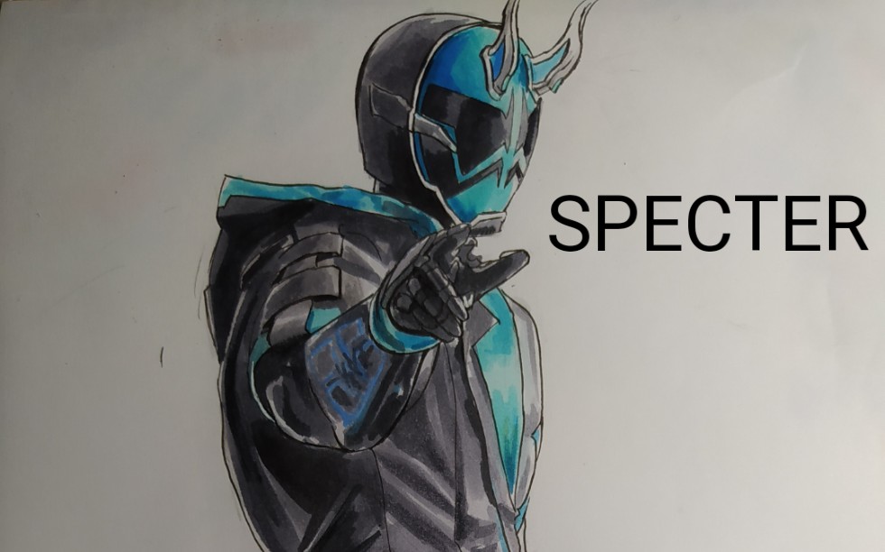 马克笔练习手绘假面骑士specter