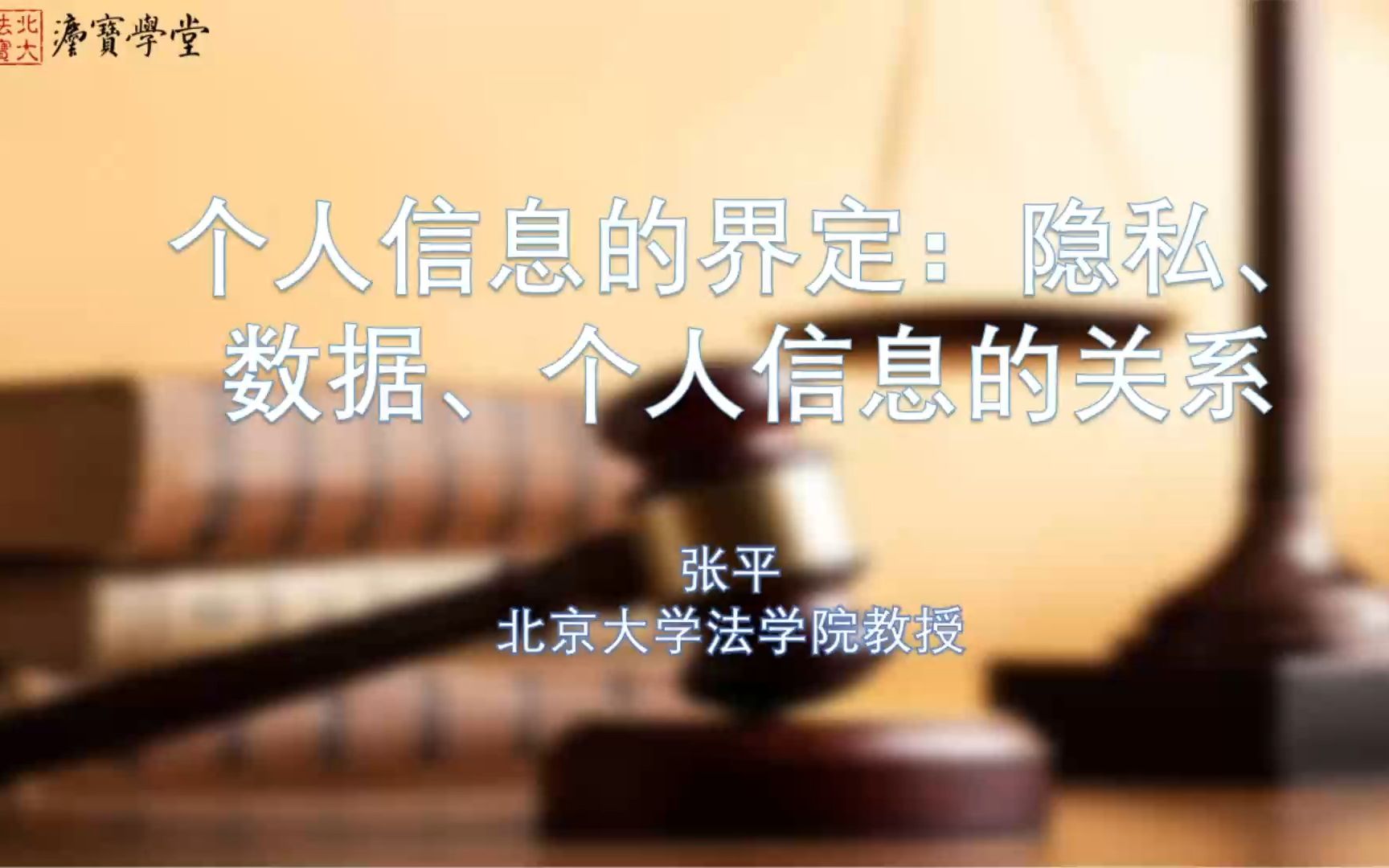 张平 北京大学法学院教授 《个人信息的界定:隐私、数据、个人信息的关系》哔哩哔哩bilibili