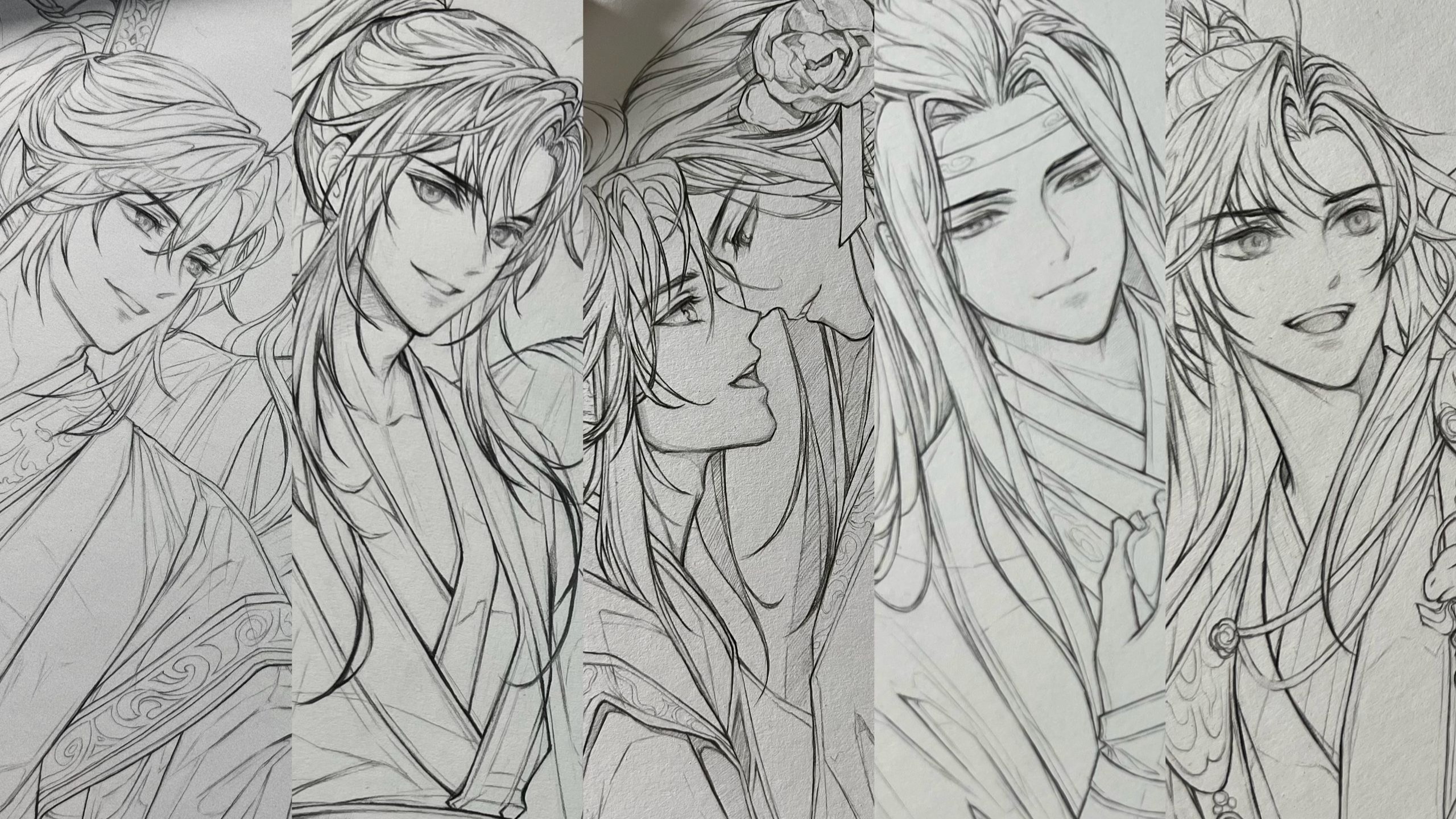 【手绘线稿】~深爱如长风