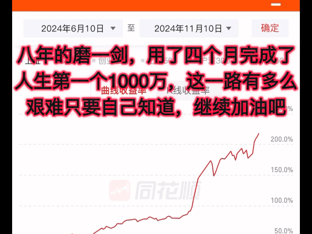 八年的磨一剑,用了四个月完成了人生第一个1000万,这一路有多么艰难只要自己知道,继续加油吧哔哩哔哩bilibili