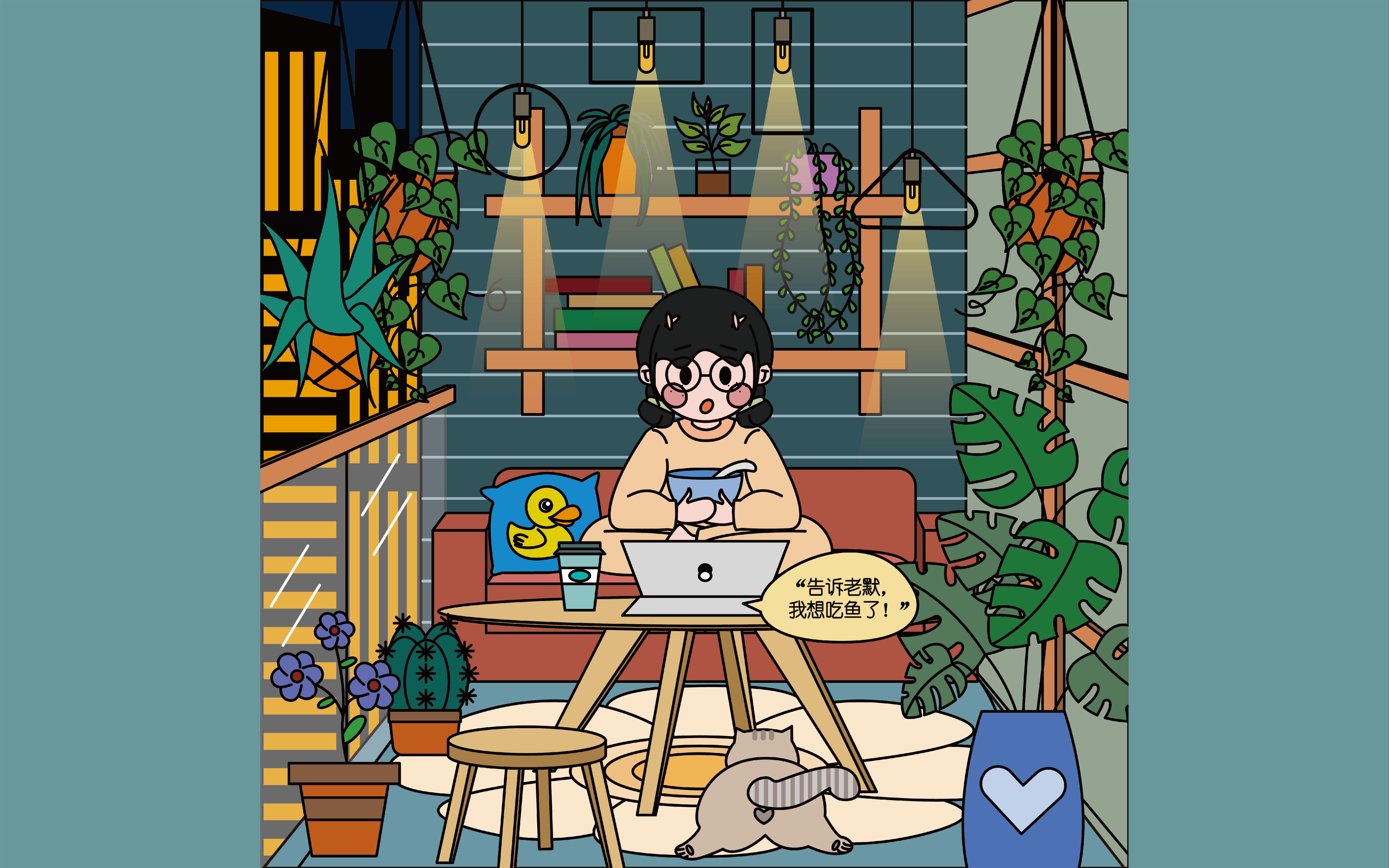 大学生交作业日常 | 刷剧小插画上色图2