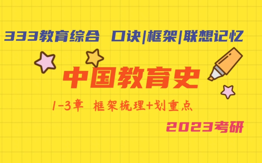 中国教育史13章 划重点|框架梳理|大纲梳理|2023教育学考研加油哔哩哔哩bilibili