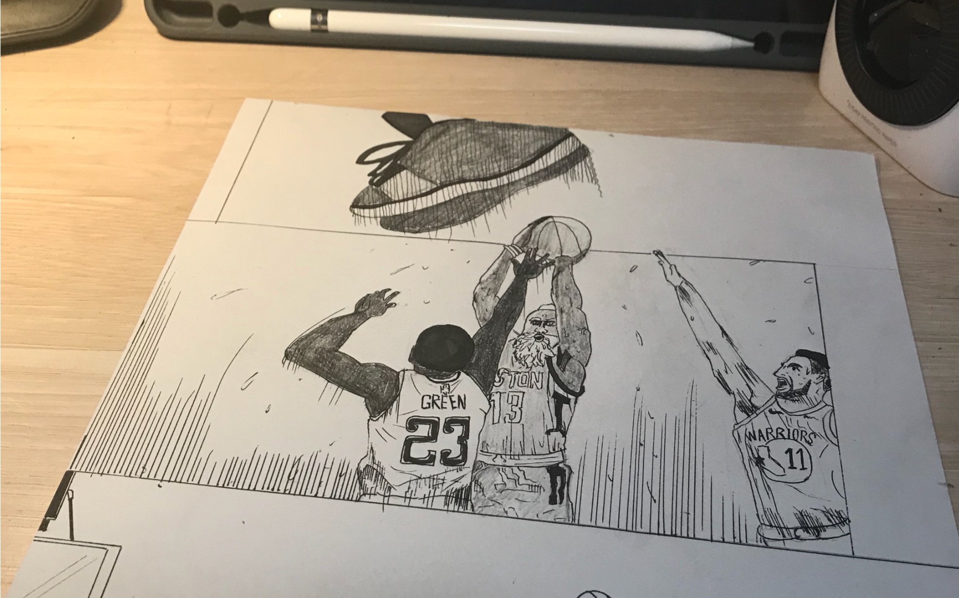 哈登绝杀勇士封神一战用漫画的形式表达出来