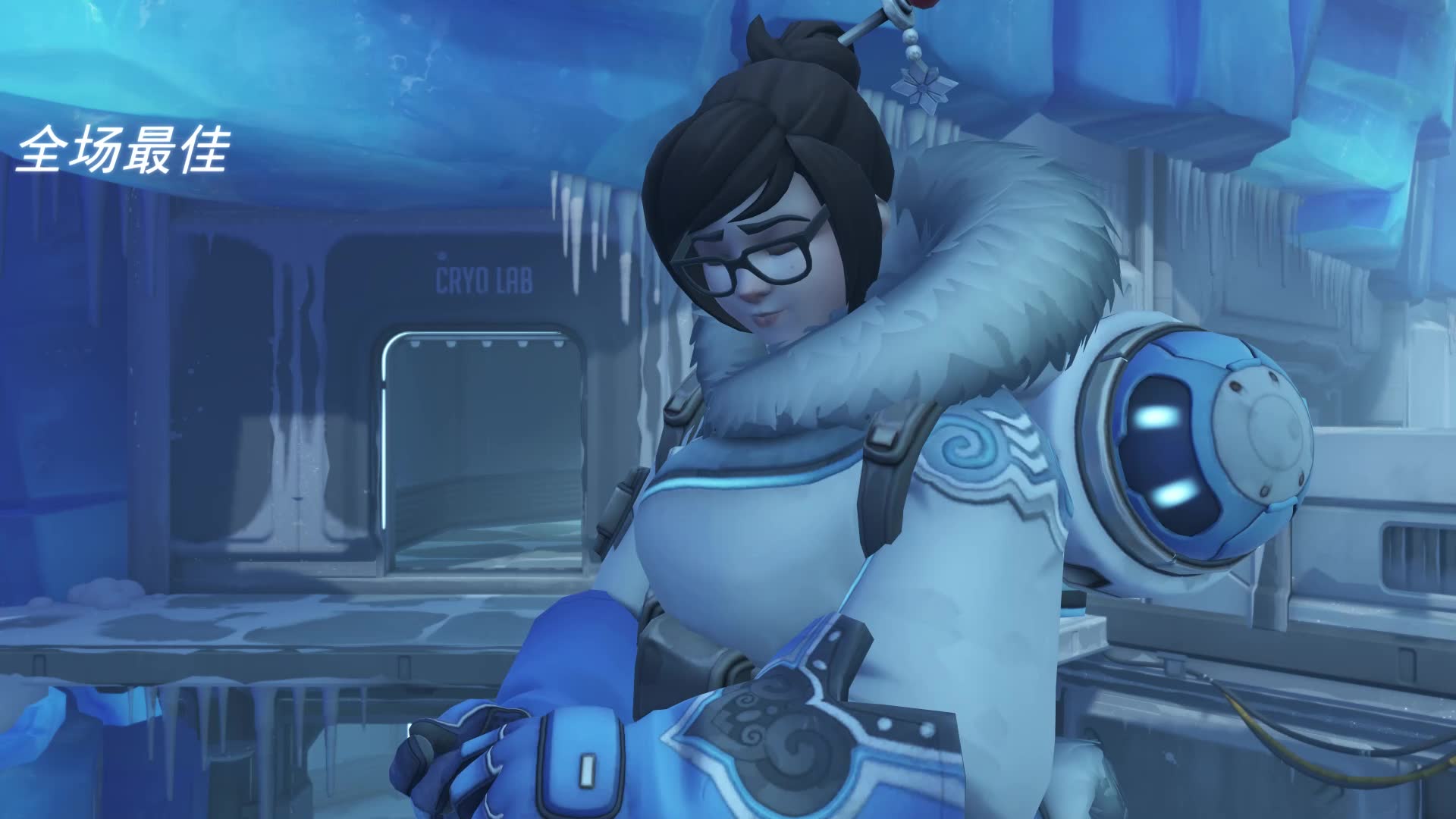 守望先锋全场最佳之被冰墙卡住的美