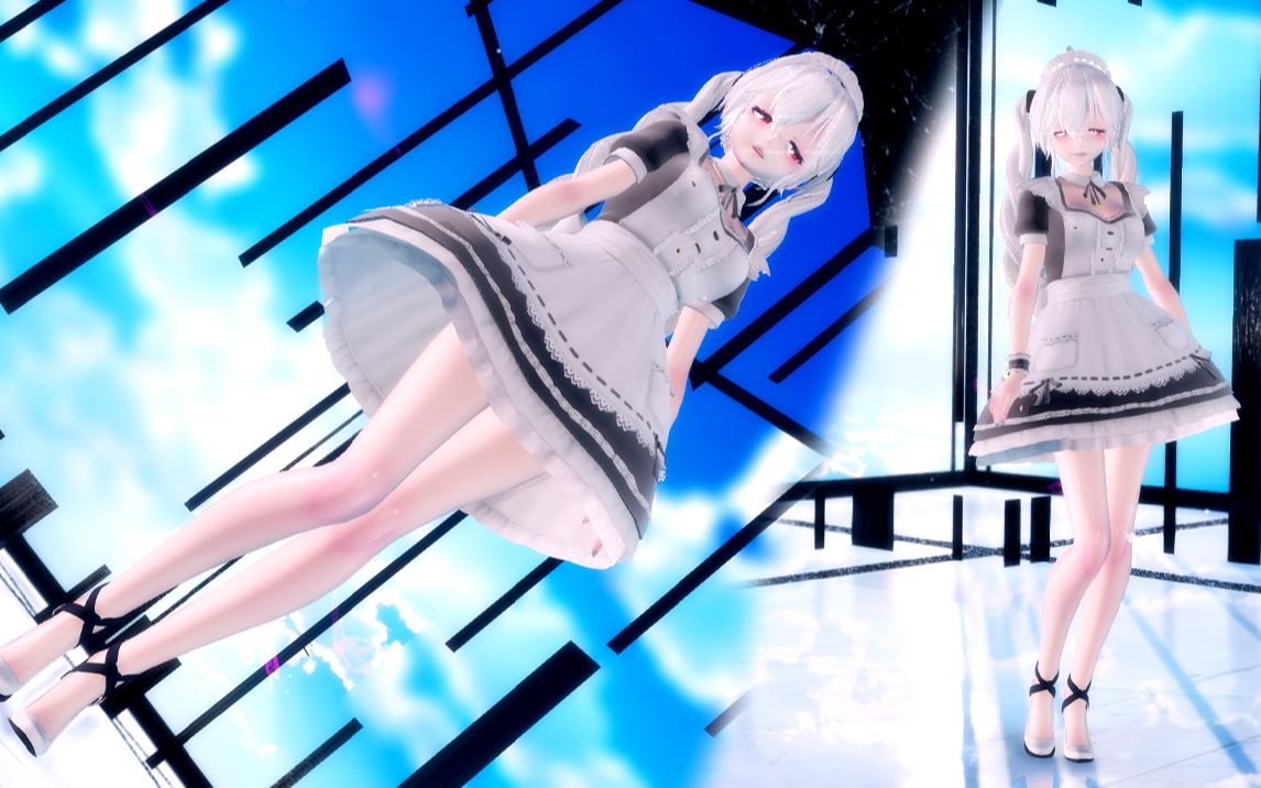 活动  【2k全面屏/弱音】双马尾女仆装弱音78彩虹节拍