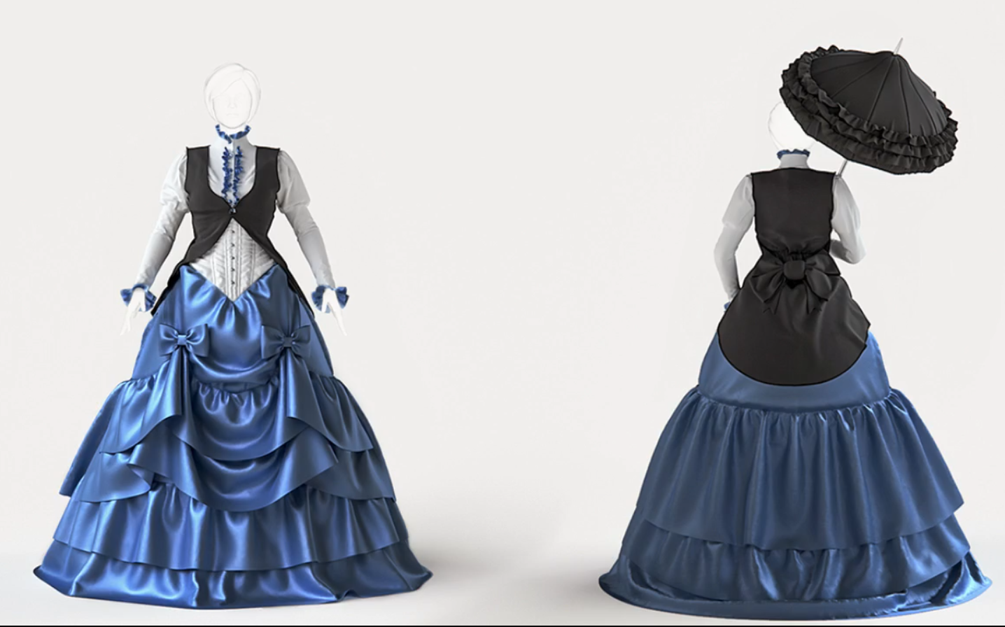 marvelousdesigner6维多利亚风格礼服(哥特萝莉)衣服制作