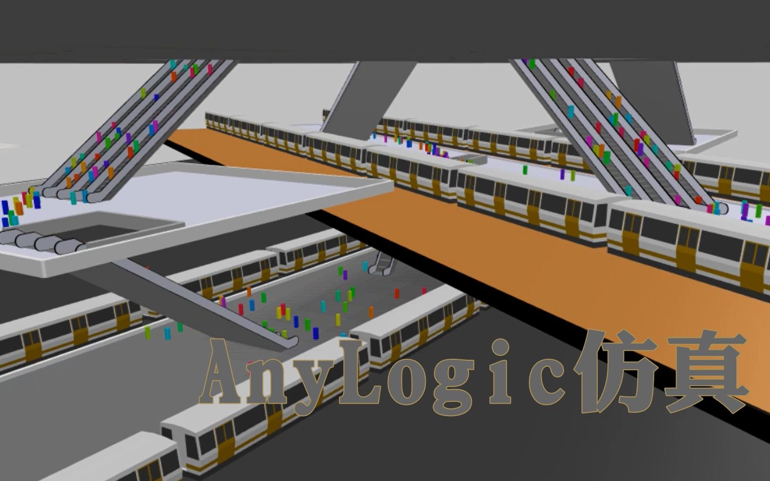 交通运输专业学生 AnyLogic仿真设计——北京南站 整体演示哔哩哔哩bilibili