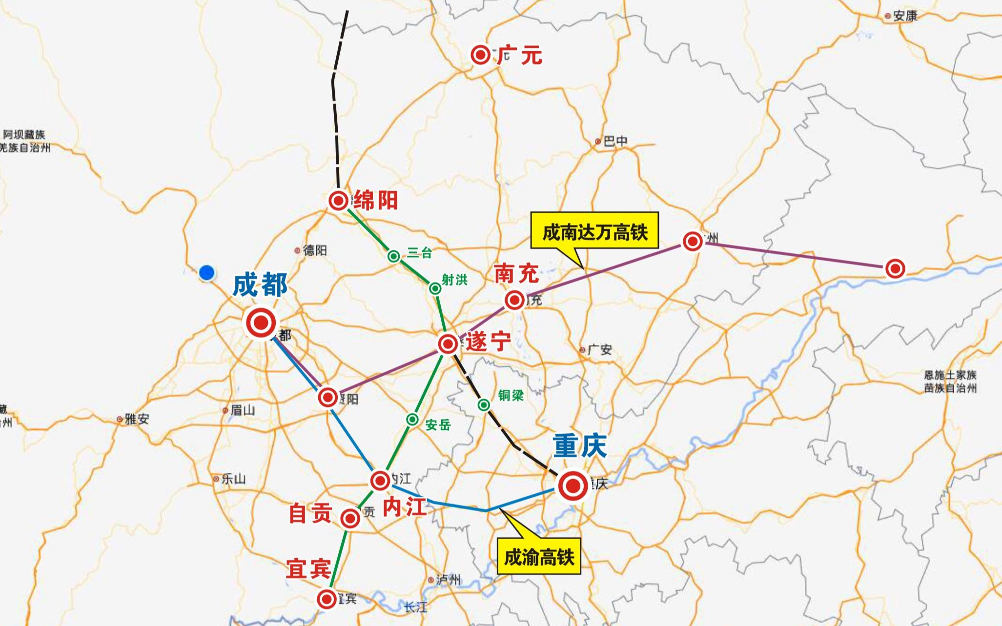 四川绵遂内自宜城际,有了新动态,绵阳到遂宁段,事关南充和广元哔哩哔哩bilibili