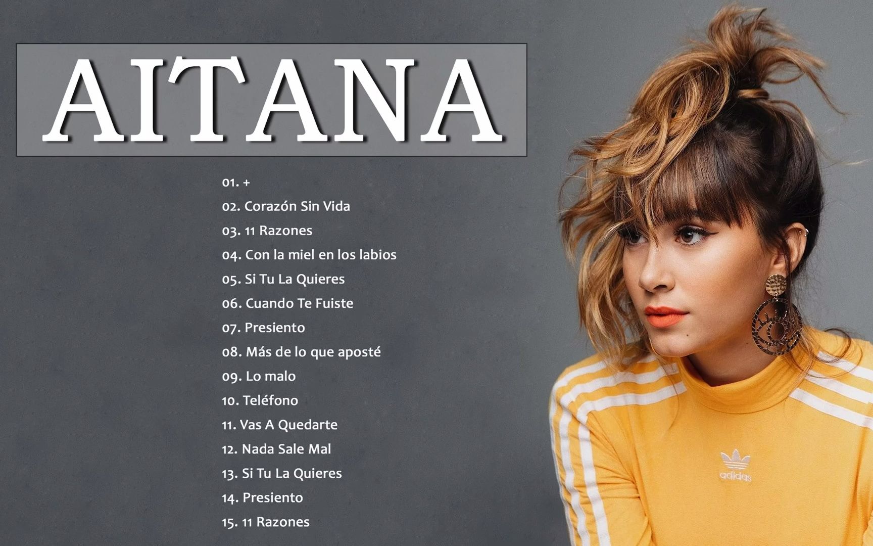 [图]Aitana 2021歌曲串烧合集 最好听的15首歌！49分钟超长合集！| 西班牙语歌曲