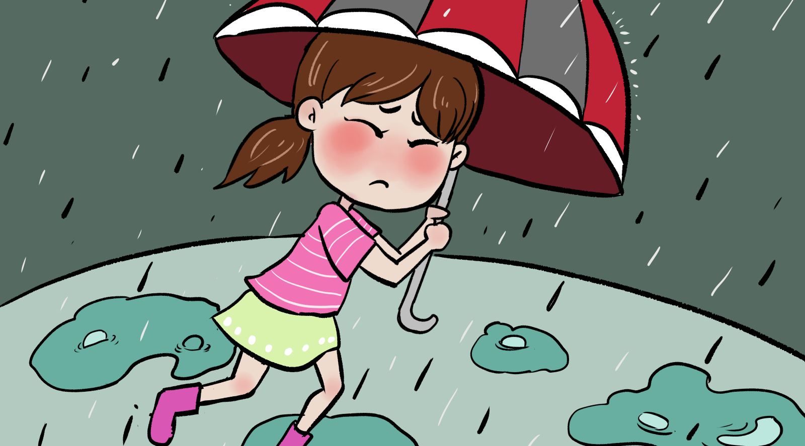 被雨淋卡通图片