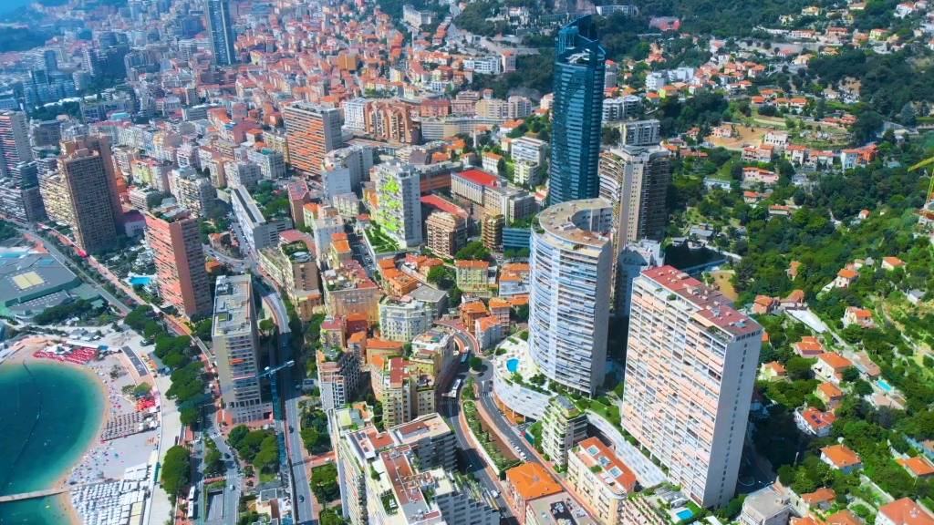 摩纳哥公国首都:摩纳哥,航拍.