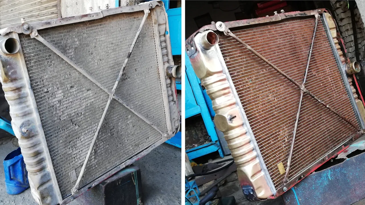巴基斯坦 修理大货车 - 修复一个泥泞的散热器|老散热器修复的视频