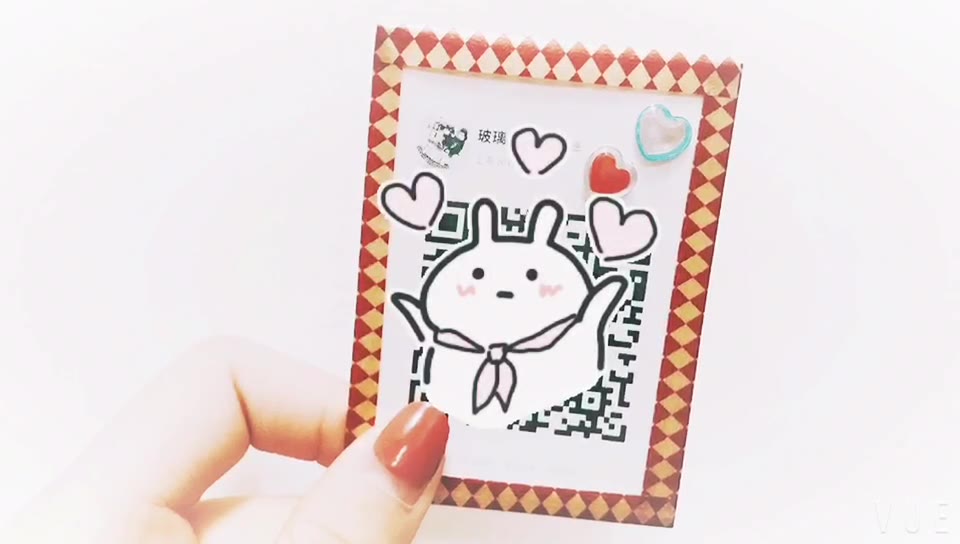 用纸胶带和喵喵机做一张二维码名片