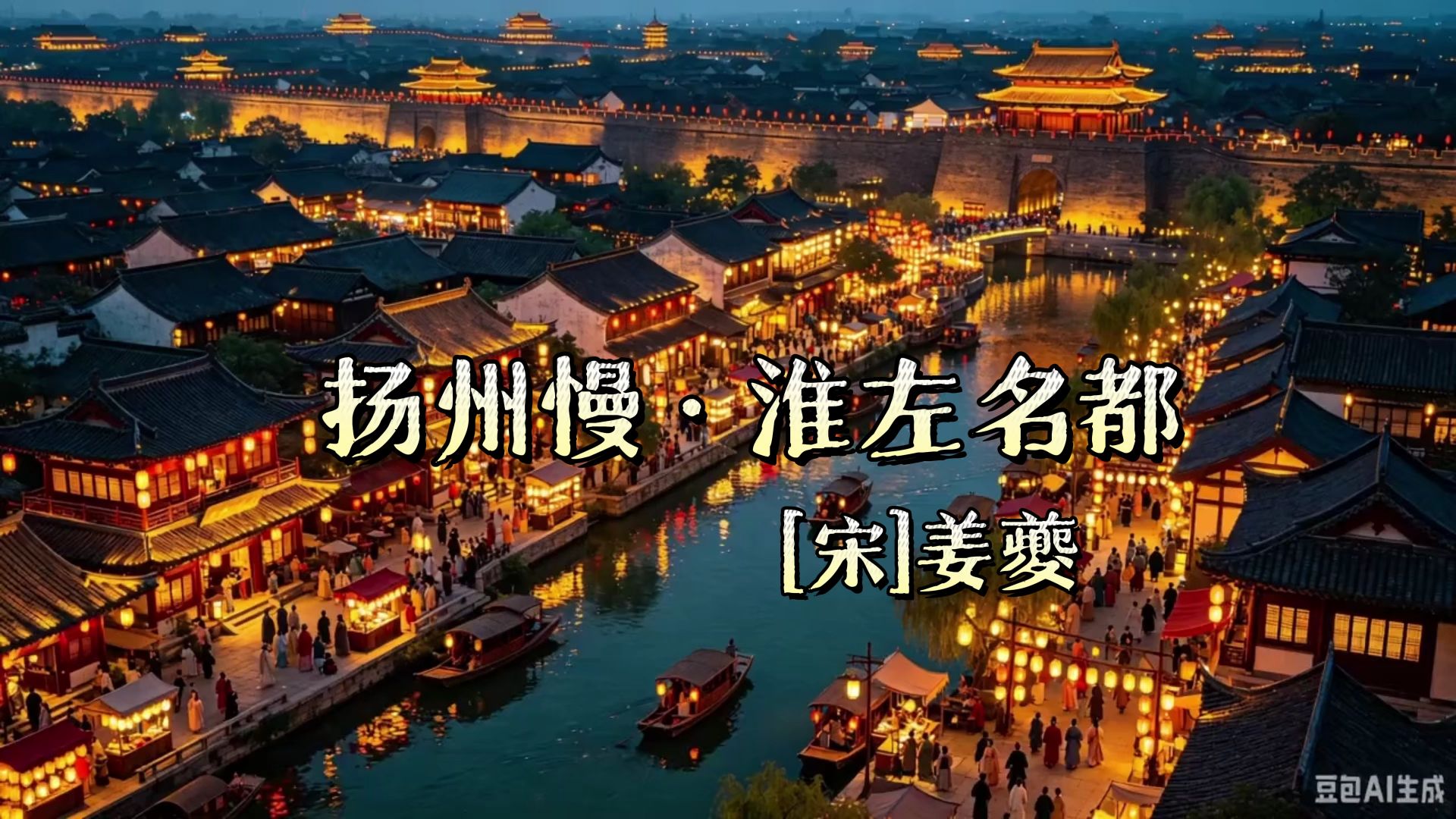 扬州慢·淮左名都（二十四桥仍在，波心荡、冷月无声）（宋-姜夔）