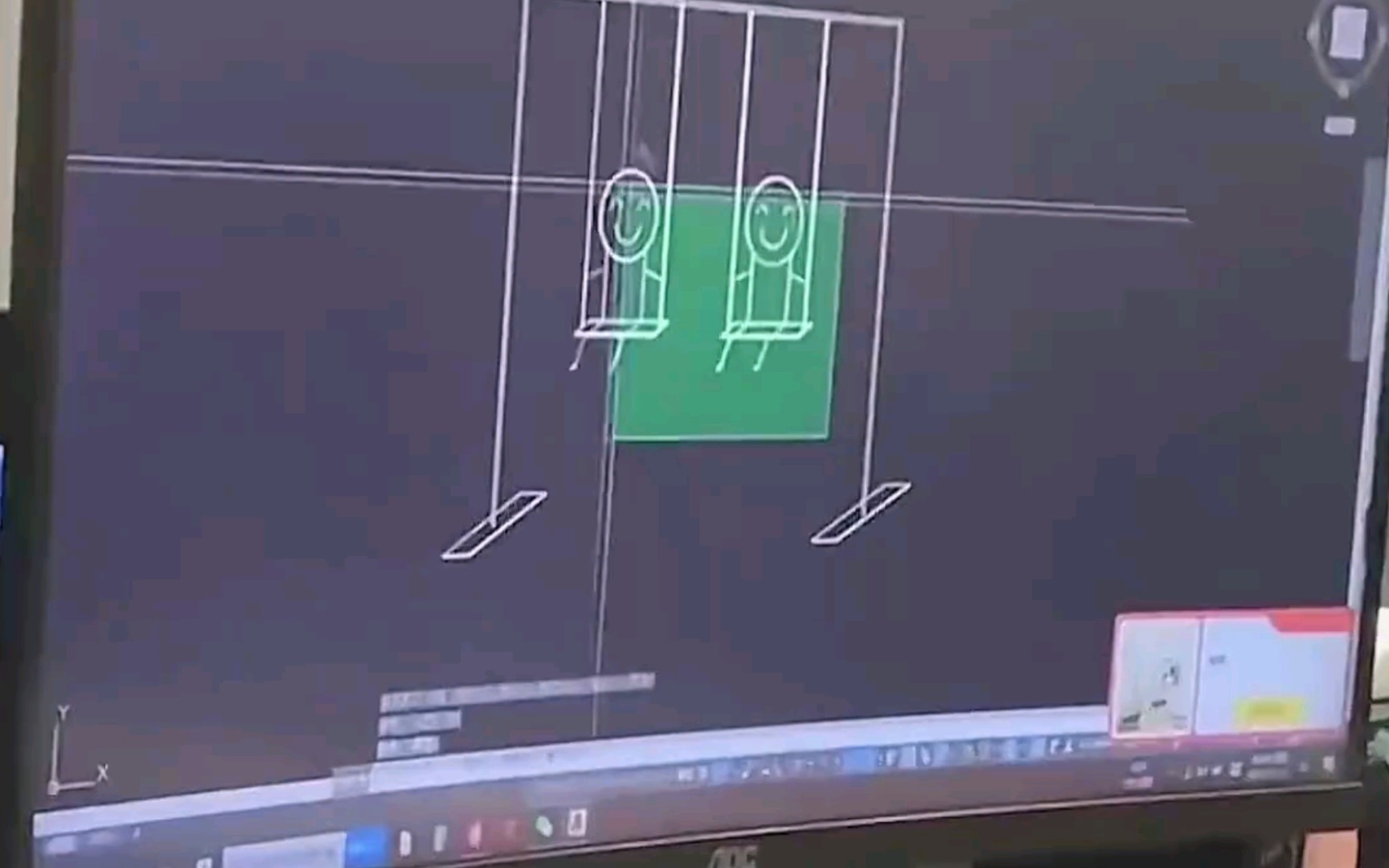 女子用CAD画了架秋千,在上班摸鱼哔哩哔哩bilibili