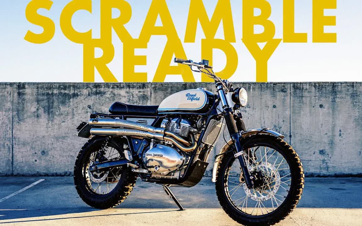 皇家恩菲尔德GT650 "scrambler"风格复古摩托车哔哩哔哩bilibili