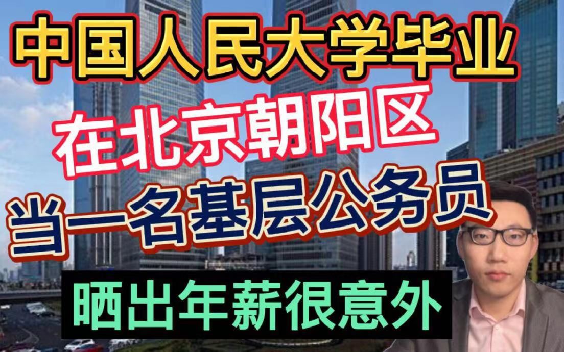 中国人民大学毕业,北京朝阳区当一名基层公务员,晒出年薪很意外!哔哩哔哩bilibili