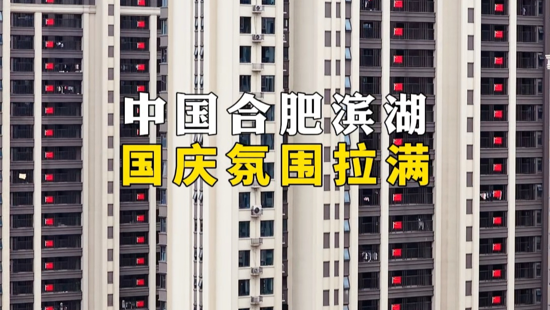 太壮观了！这就是合肥速度，一夜之间安徽合肥滨湖小区挂满了五星红旗