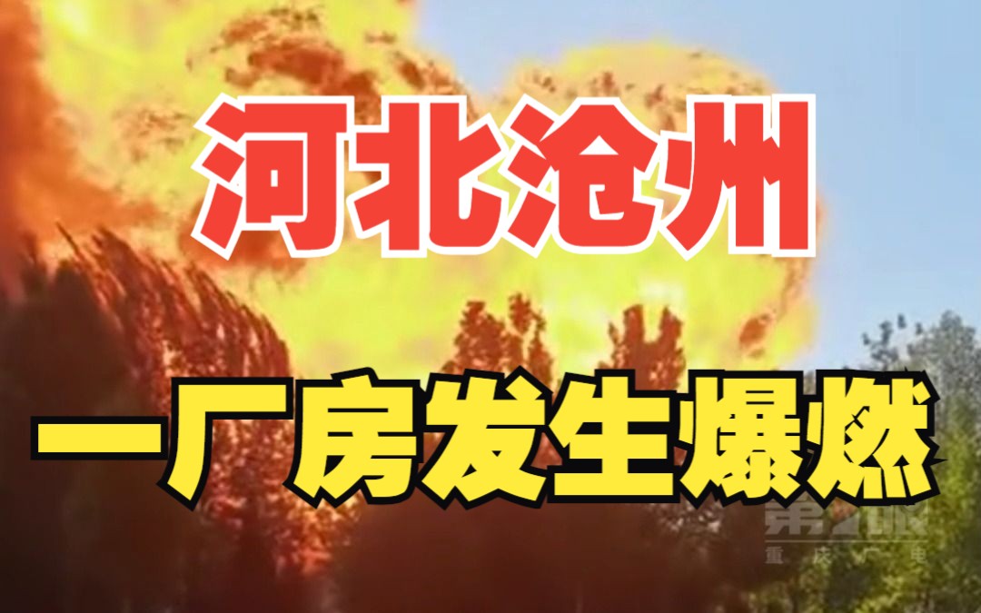 河北沧州东光县一厂房发生爆燃 现场火光冲天!当地政府工作人员:火势得到控制,目前无人员伤亡哔哩哔哩bilibili