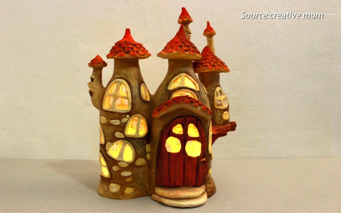 巧手妈咪用可乐瓶制作童话小屋_哔哩哔哩 (゜-゜)つロ 干杯~-bilibili