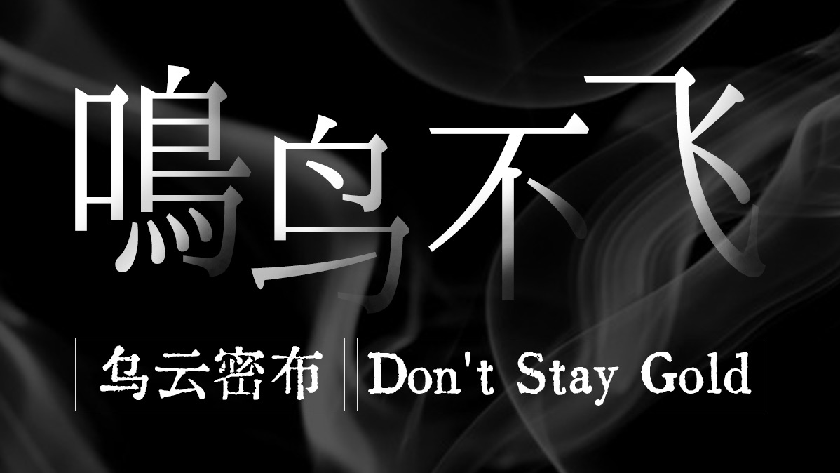 【不正经闲评】鸣鸟不飞:乌云密布&dont stay68 gold,一部气味