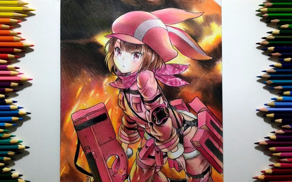 [图]【搬运】刀劍神域外傳 Gun Gale Online-Llenn 绘画上色过程