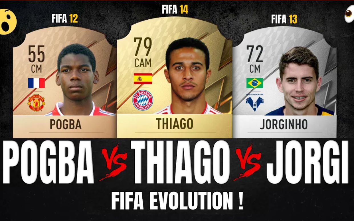 【搬运】博格巴vs若日尼奥vs蒂亚戈进化史!Pogba VS Jorginho VS Thiago FIFA EVOLUTION!杂谈