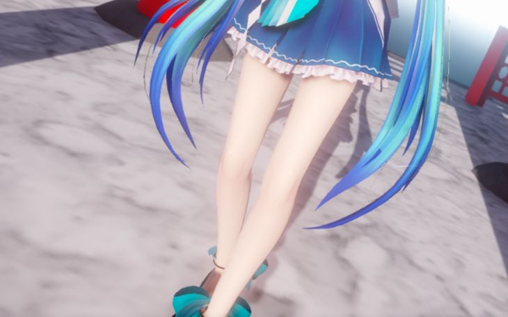 《光汙染mmd》巫女服miku落花情