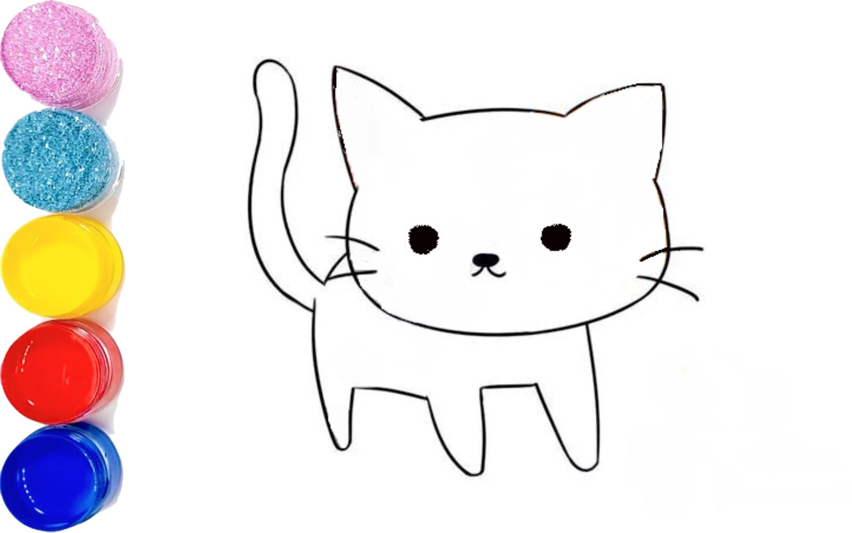 简单几笔就能画出可爱的小猫咪,非常简单的简笔画