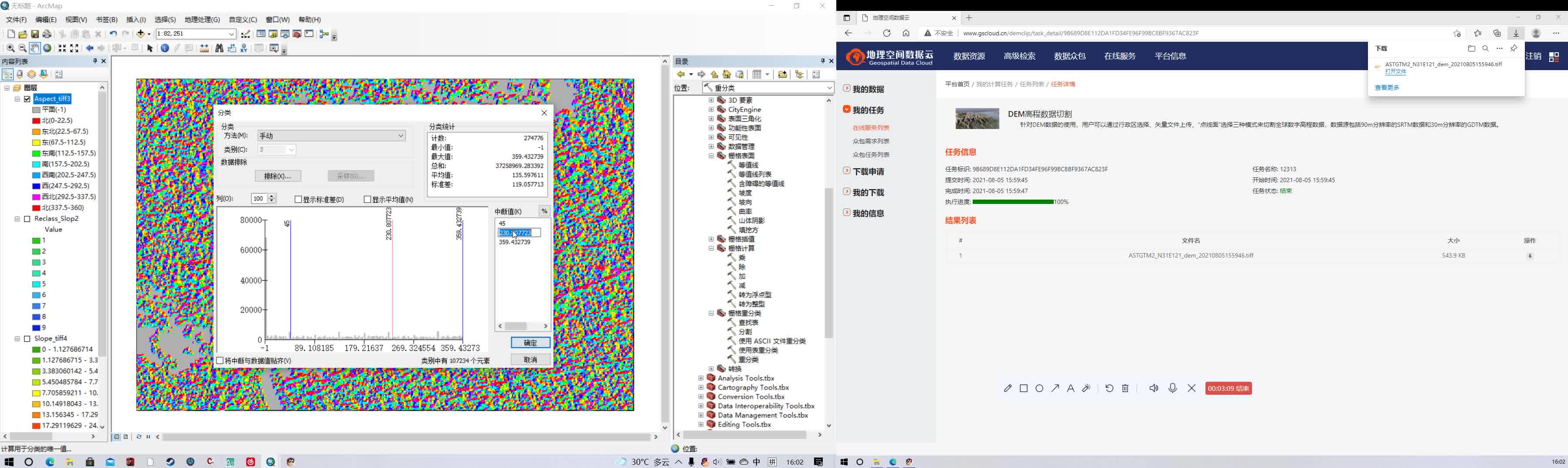 关于如何下载高程点,利用tif文件创建坡度/坡向/高程图哔哩哔哩bilibili