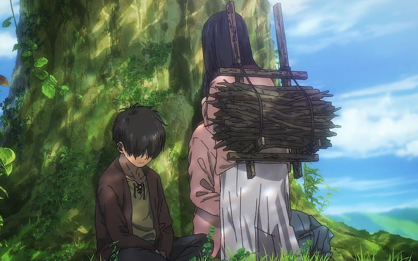 代表自由的鸽子替艾伦给三笠最后一次戴上围巾