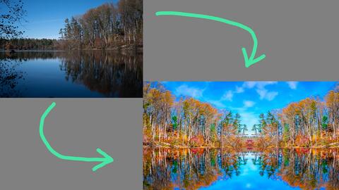 Ps教程 如何自动生成水和倒影 中字 哔哩哔哩