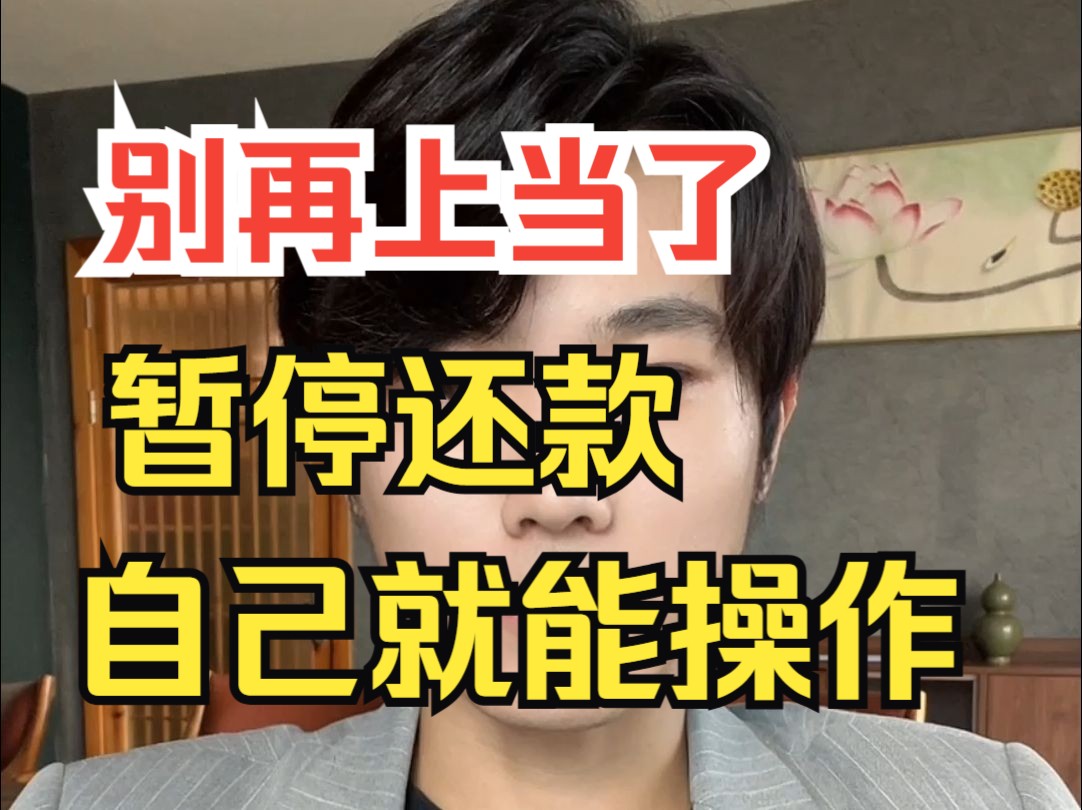 别再上当了❗暂停还款/自由还款,自己就能操作...完整版攻略来了哔哩哔哩bilibili