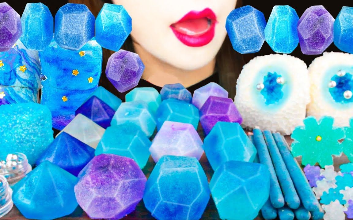 『rion』中字 01.18 蓝色甜点☆琥珀糖☆棉花糖☆颗粒糖☆咀嚼音