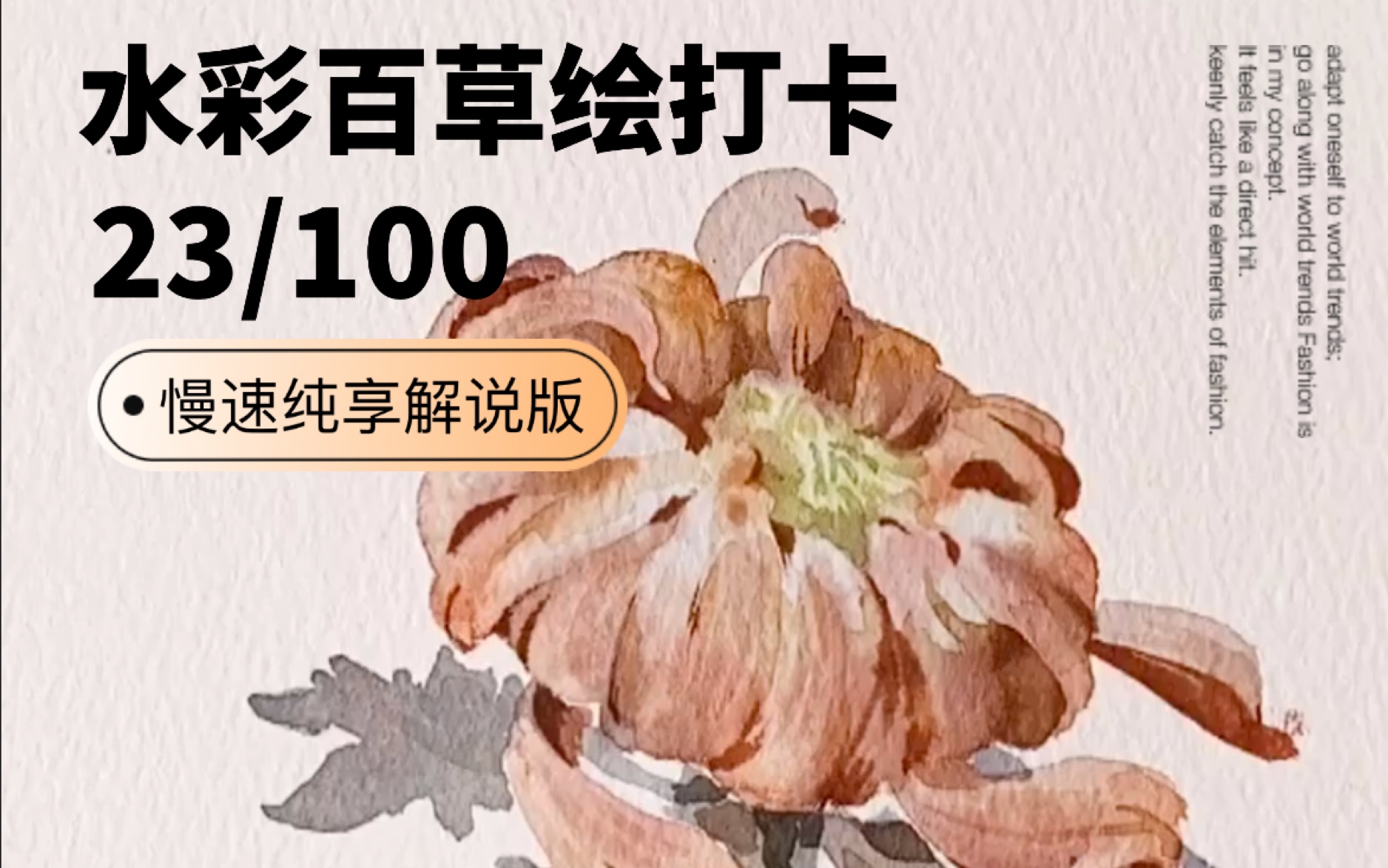 沉浸式水彩画菊|手绘唠嗑|百草绘打卡23/100哔哩哔哩bilibili