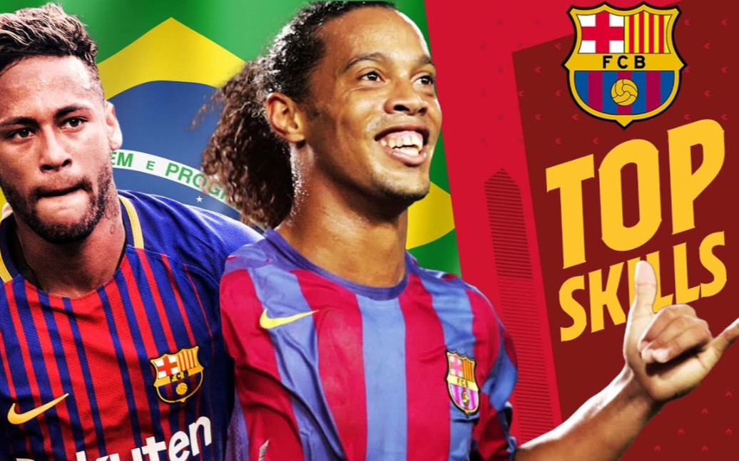 小罗,里瓦尔多,内马尔,罗马里奥,罗纳尔多效力巴萨时期技巧秀