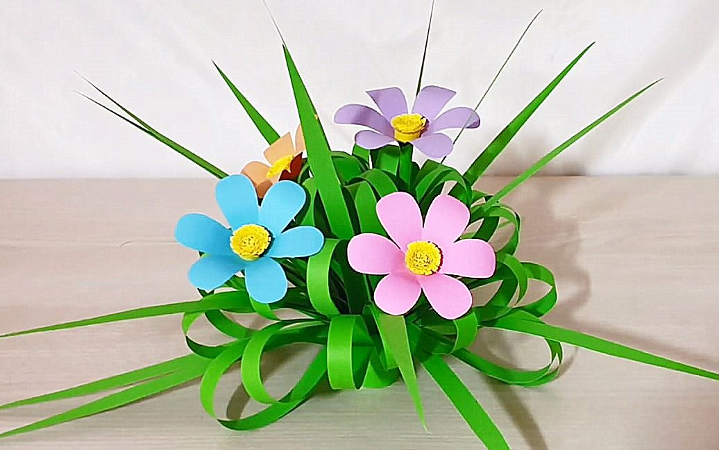 「diy纸艺系列」教你学习如何剪纸制作漂亮的小花篮!