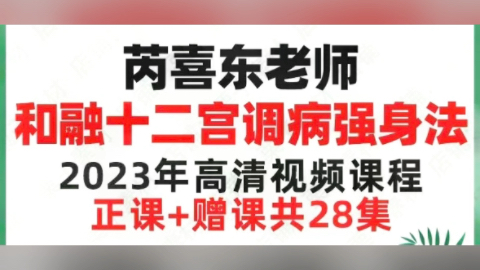 芮喜东和融十二宫推拿芮氏完整版正课+赠课28集高清视频哔哩哔哩bilibili