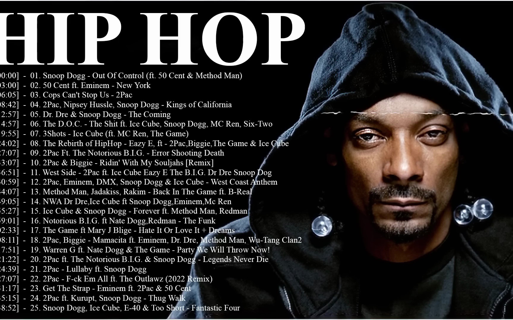 HIP HOP 嘻哈组合 | SNOOP DOGG, 2 PAC, EMINEM, ICE CUBE, B I G & MORE哔哩哔哩bilibili