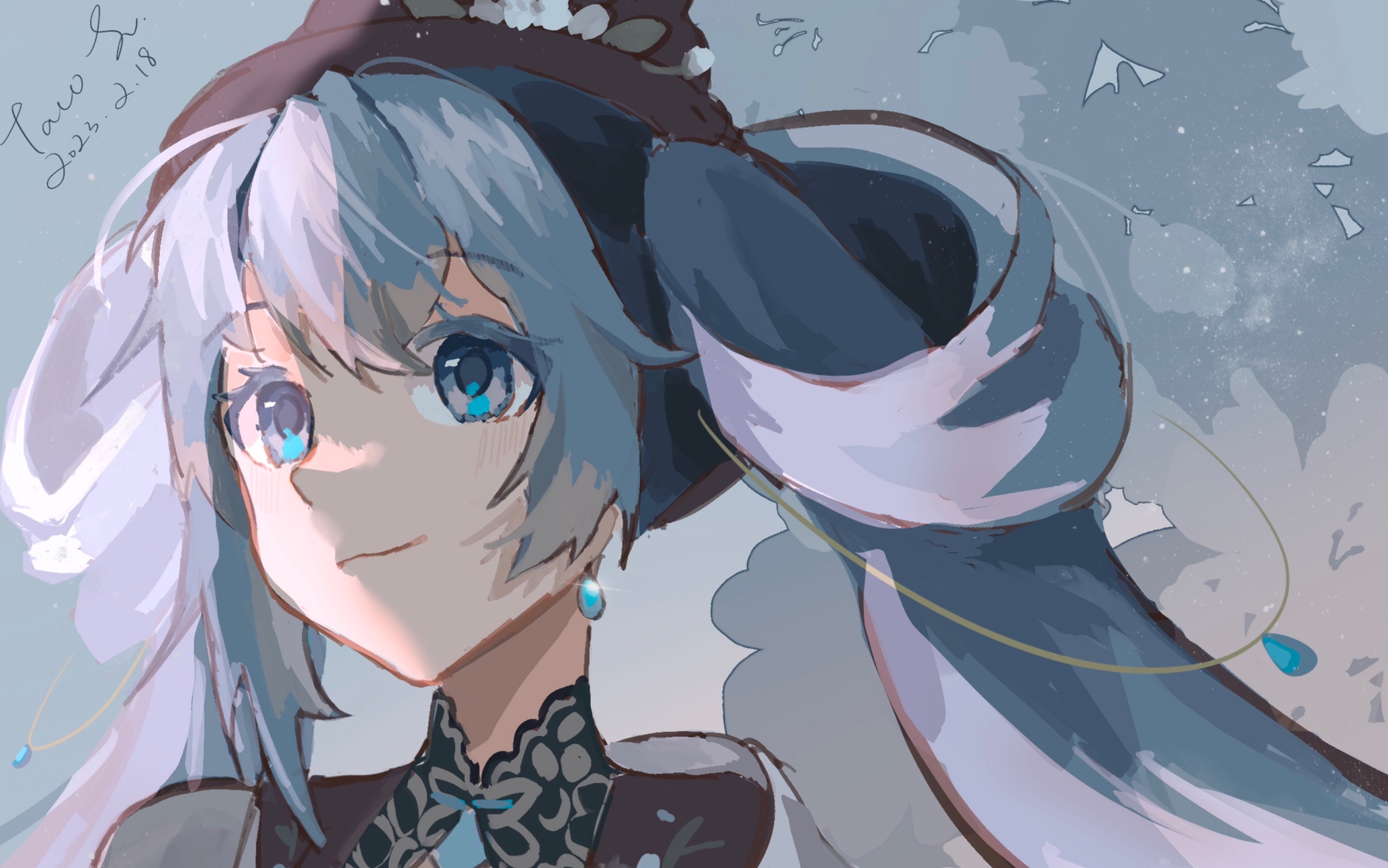 【procreate】画了12个小时的茉莉花miku 因为要忙着中考所以就不能