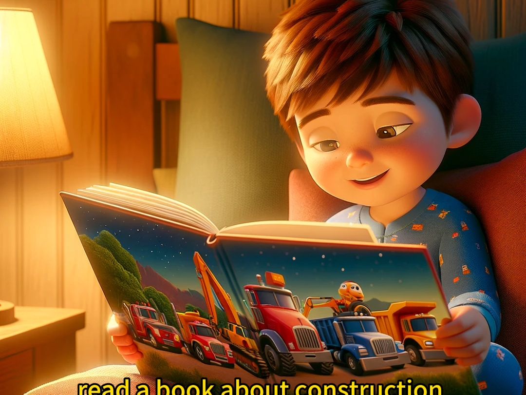 [图]英文绘本：晚安工程车Goodnight：construction vehicles