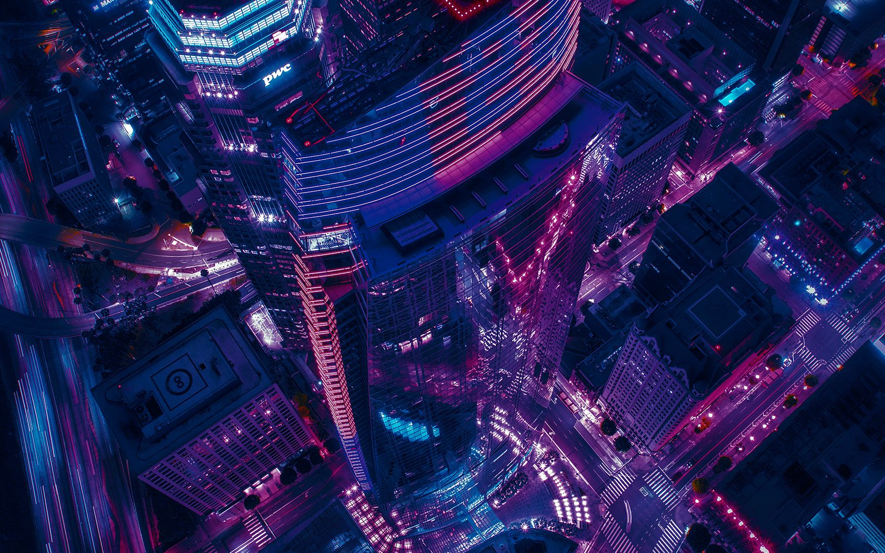 科幻感赛博朋克效果城市夜景后期调色ps教程