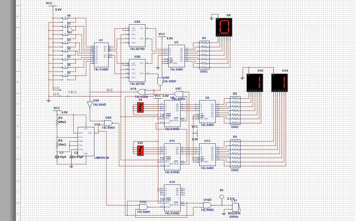 八路抢答器电路Multisim仿真设计(含仿真和报告)哔哩哔哩bilibili